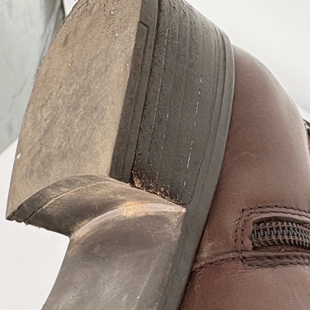🐈‍⬛ Gillio Brown leather riding boots with elastic panels Boots